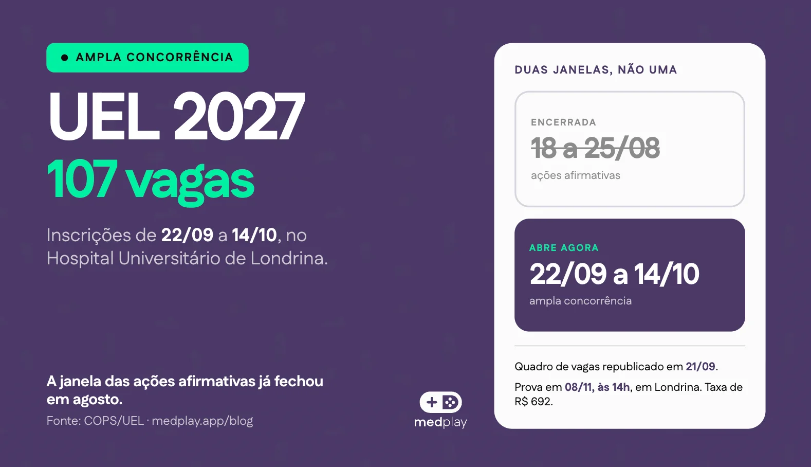 Hospital Universitário da Universidade Estadual de Londrina, sede dos programas de residência médica da UEL